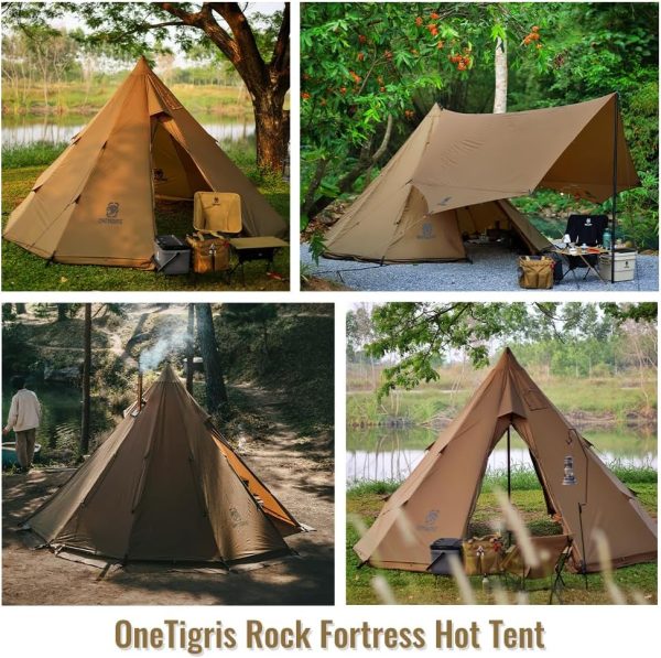 OneTigris Rock Fortress Hot Tent with Stove Jack, 4 Season, 4-6 Person Tipi - Image 7