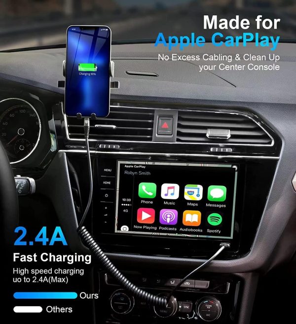 Coiled Lightning Cable, iPhone Charger Cable 3FT for Car, 2 Pack [Apple MFi - Image 2