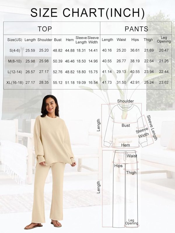 LILLUSORY Women 2 Piece Outfits Sweatsuit Sweater Sets Oversized Knit - Image 6