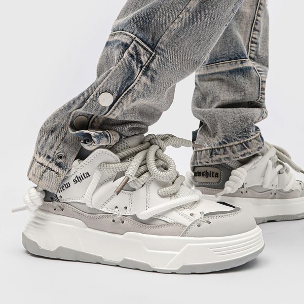 Women’s Faux Leather Fashion Platform Chunky Sneakers Lightweight - Image 5