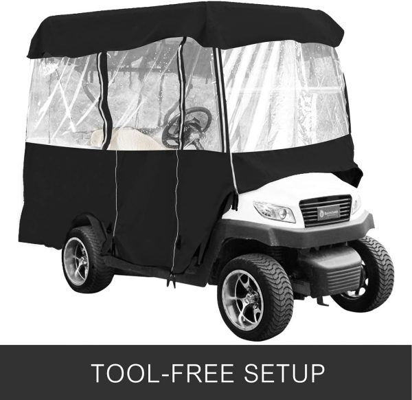 Happybuy Golf Cart Enclosure, 4-Person Golf Cart Cover, 4-Sided Fairway - Image 6
