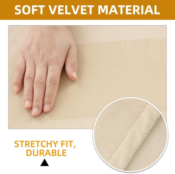 Velvet Stretch Chair Seat Covers, Soft Thick Solid Luxury Dining Chair - Image 2