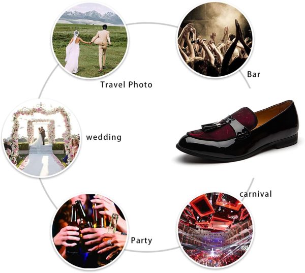 JITAI Mens Leather Shoes Pattern Printing Men's Dress Loafer Shoes Slip-on - Image 5