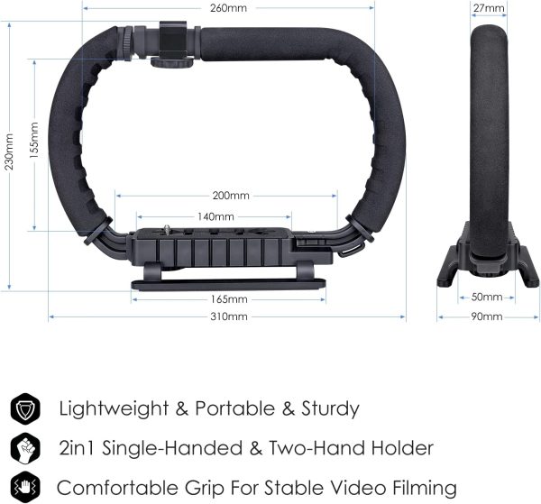 3-Shoe DSLR/Mirrorless/Action Camera Camcorder Phone Stabilizer Expansion - Image 9