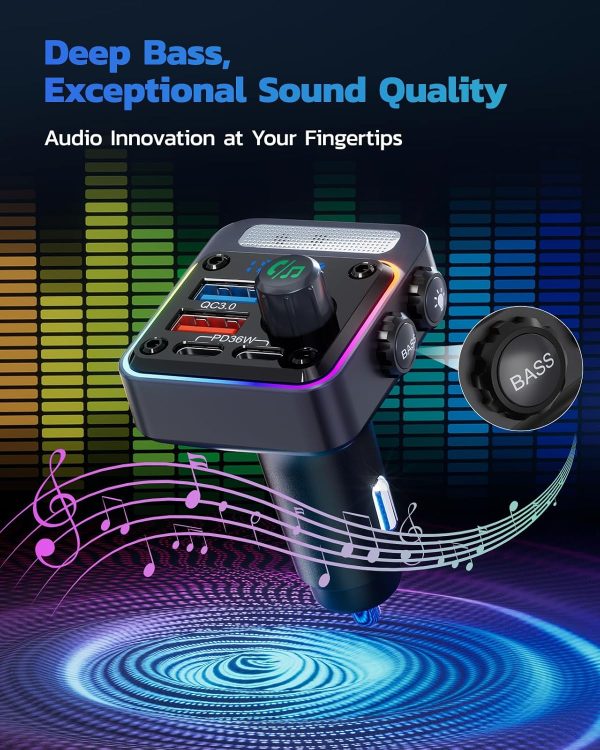 Nulaxy 54W Bluetooth 5.3 Car Adapter with 4 Charging Ports [PD 36W & QC3.0 - Image 4