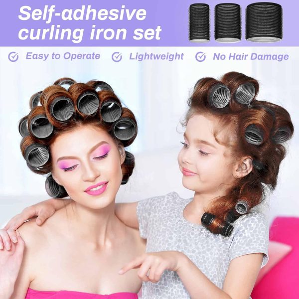 Self Grip Hair Rollers and Curlers Set - 24 Pieces with 3 Sizes (4 Jumbo, 4 - Image 5