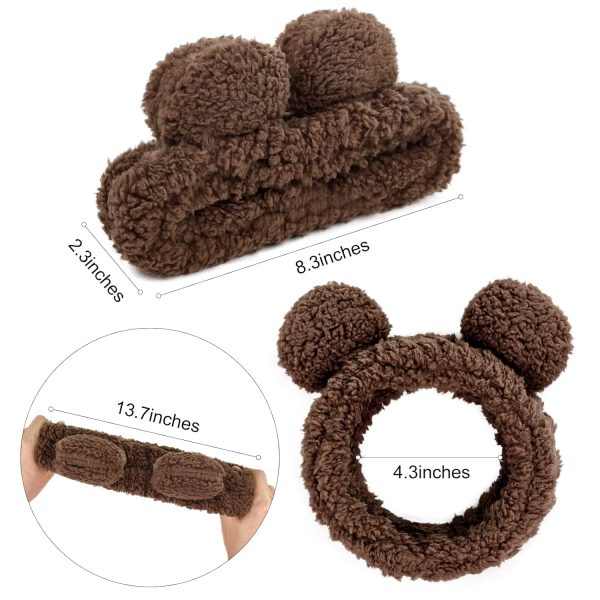 Huachi Spa Headbands for Women Girls Face Washing Makeup Cute Bear Ears - Image 2