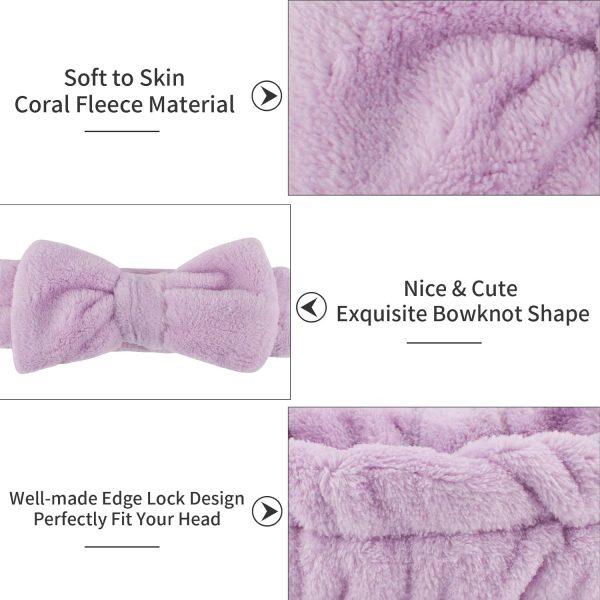 6 Pcs Spa Facial Headbands Set - Soft Fleece Headbands for Makeup, Face - Image 2