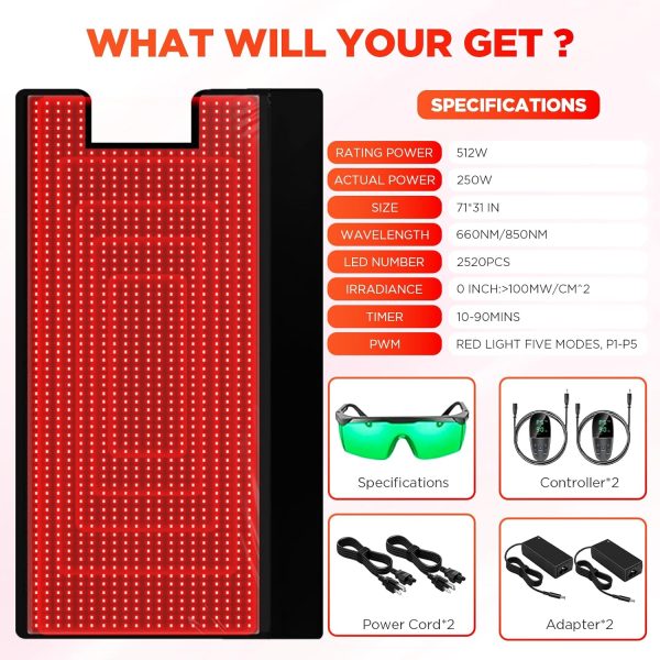 Red Light Therapy Pad,Red Light Therapy for Body 2520 LEDs Red Light - Image 6