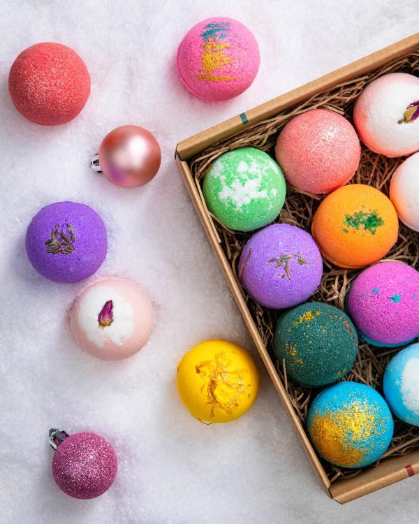 LifeAround2Angels Bath Bombs Gift Set 12 USA made Fizzies, Shea & Coco - Image 2