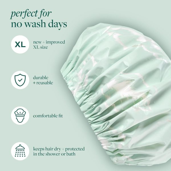 EcoTools XL Shower Cap, Large Hair Cap For Shower Or Bath, Protect Hair & - Image 2