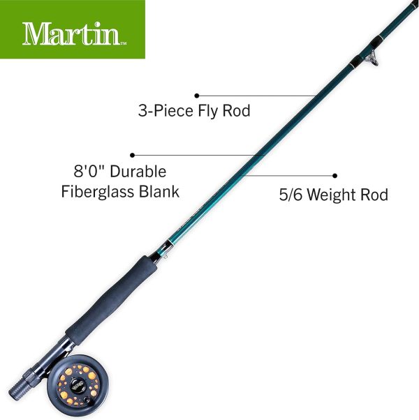 Martin Complete Fly Fishing Kit, 8-Foot 5/6-Weight 3-Piece Fly Fishing - Image 2