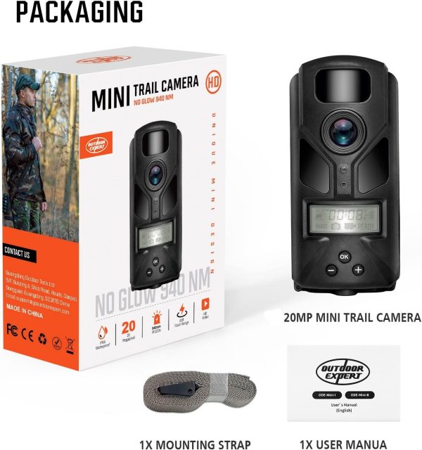20MP Mini Trail Camera,1080P Hunting Trail Camera with No Glow 940nm Night - Image 9