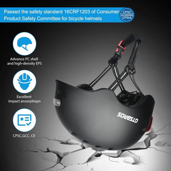 Bike Helmets for Adults - Front and Rear LED Lights Adjustable Bicycle - Image 4