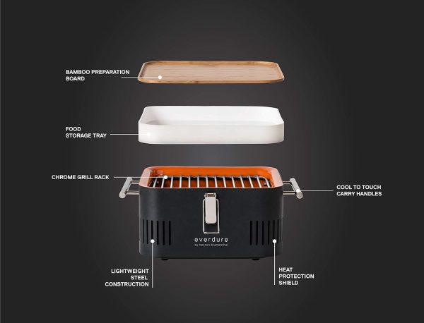 Everdure CUBE Portable Charcoal Grill, Tabletop BBQ, Perfect Tailgate, - Image 2