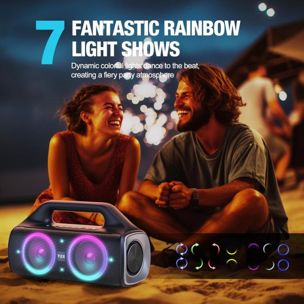 Portable Bluetooth Speakers, 80W Peak Wireless Outdoor Speaker with - Image 5