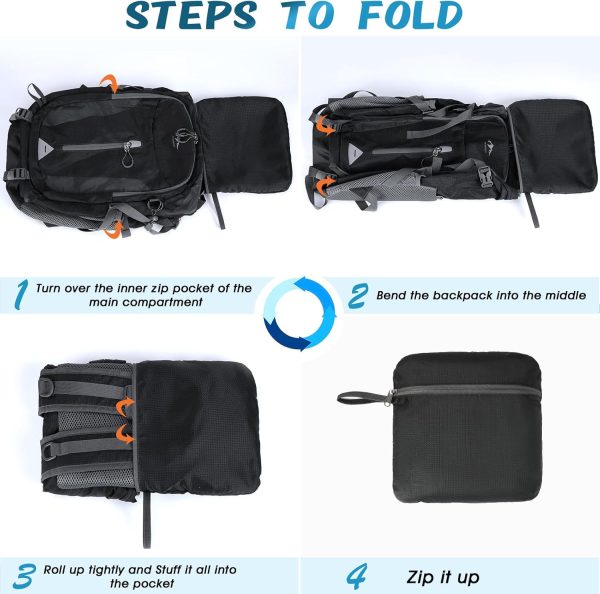RAINSMORE Hiking Backpack 40L Lightweight Packable Camping Backpack - Image 5