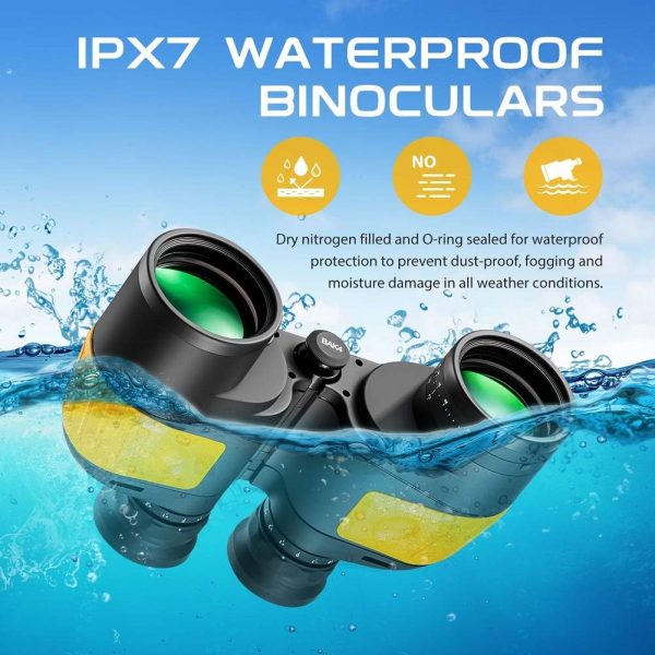 Hooway 7x50 Waterproof Fogproof Military Marine Binoculars w/Internal - Image 2