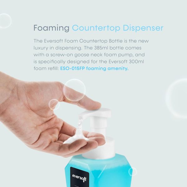 EZbrnd Eversoft Foaming Countertop Hand Soap Bottle Dispenser + 4 Refill - Image 2