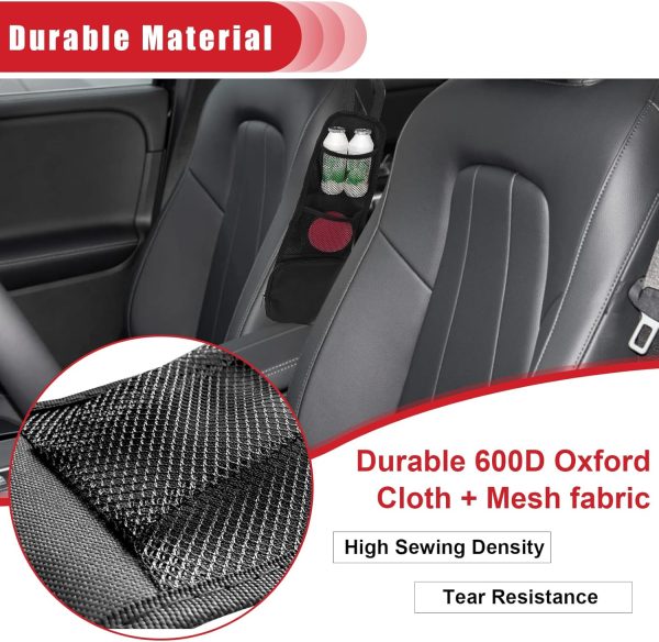 QUICTO 2PCS Car Seat Storage Hanging Bag, Multi-Pocket Seat Side Organizer, - Image 6