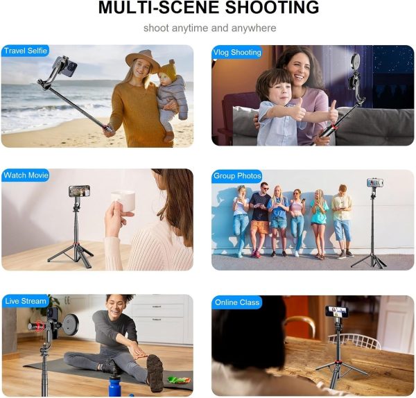 Magnetic Selfie Stick Tripod for iPhone - 51" Phone Tripod Stand Compatible - Image 6