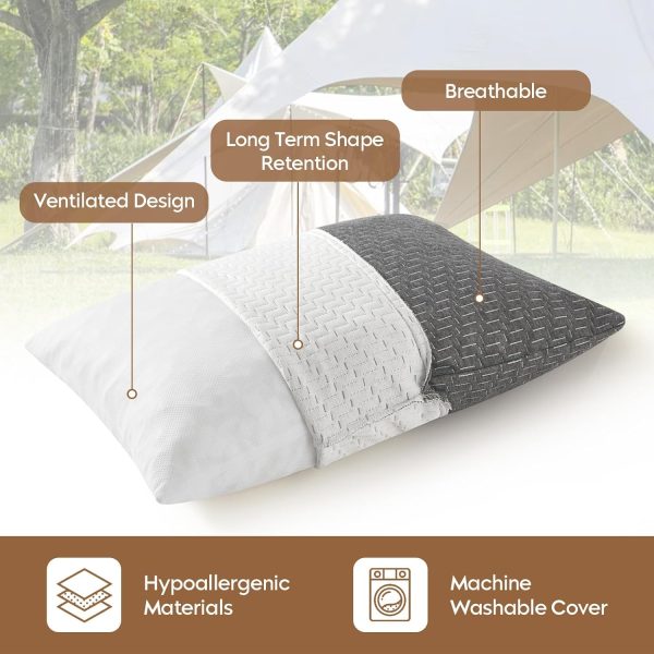Small Shredded Memory Foam Pillow, Camping Pillow Travel Pillow - - Image 2