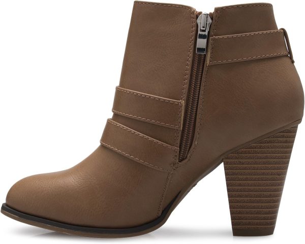 Women's Classic Stacked Wood heel with Side Zipper Enclosure - Adjustable - Image 4