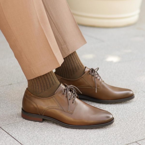 Cestfini Men's Dress Shoes Formal Business Oxfords Plain Toe Lace Up Derby - Image 5