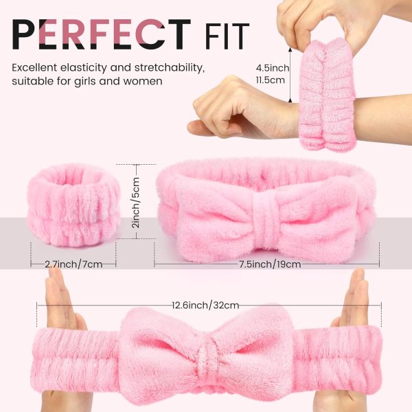 Crosize Headbands and Wristbands Set for Washing Face, Spa, Skincare, Gift - Image 2