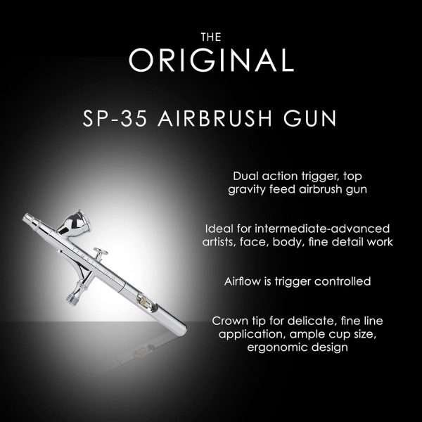TEMPTU Gravity Feed Airbrush, SP-35 Dual Action Airbrush Gun | - Image 2