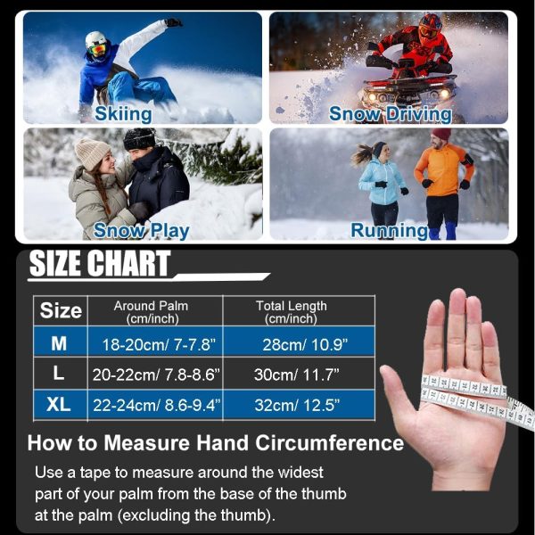 Winter Gloves for Men Women -30℉ Cold Weather Gloves Warm Waterproof Gloves - Image 6