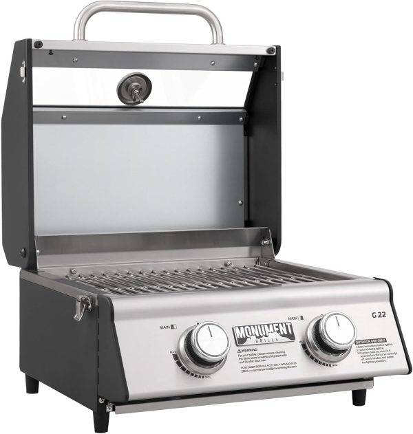Portable Propane Gas Grill 2-Burner Tabletop Clearview® Monument Grills for - Image 11