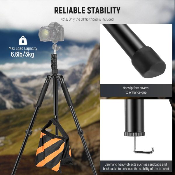 NEEWER Photography Light Stand, 1.5-6.4ft/47-195cm Aluminum Reversible - Image 4