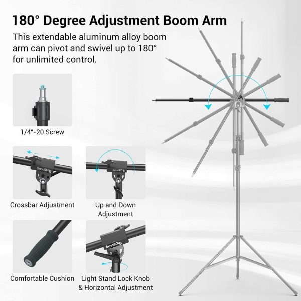 SmallRig Aluminum Light Stand 110"/9.2ft/280cm, Adjustable Photography - Image 6