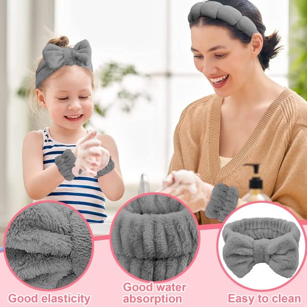 TLUXX 4-Piece Spa Headband & Wristband Set， Reusable Makeup & Skincare - Image 5