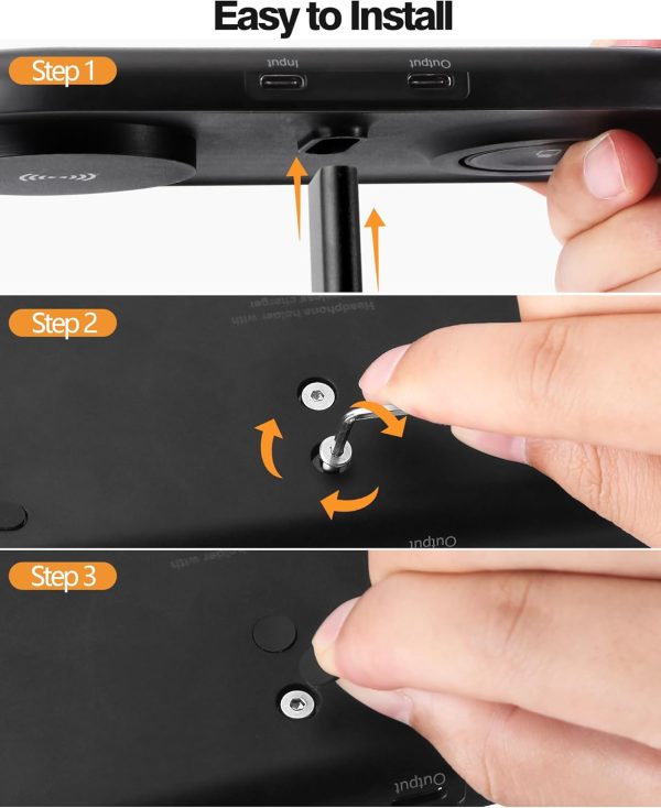 HiWe 3-in-1 Headphone Stand - Universal Desktop Gaming Headset Holder with - Image 9