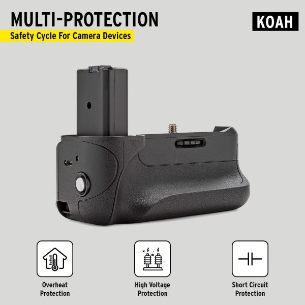 KOAH Battery Grip for Sony A6500 SLR Digital Camera for Extended Power and - Image 2