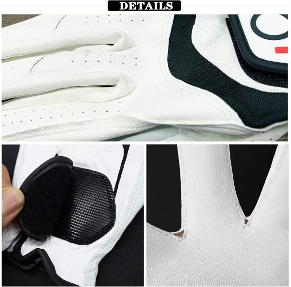 Amy Sport Golf Gloves Men Right Handed Golfer Left Hand 3 Pack Leather All - Image 5