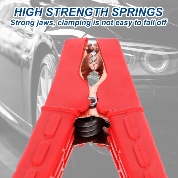 Battery Jumper Cable Clamps, 2 Pieces Alligator Battery Clamps Clips Heavy - Image 6