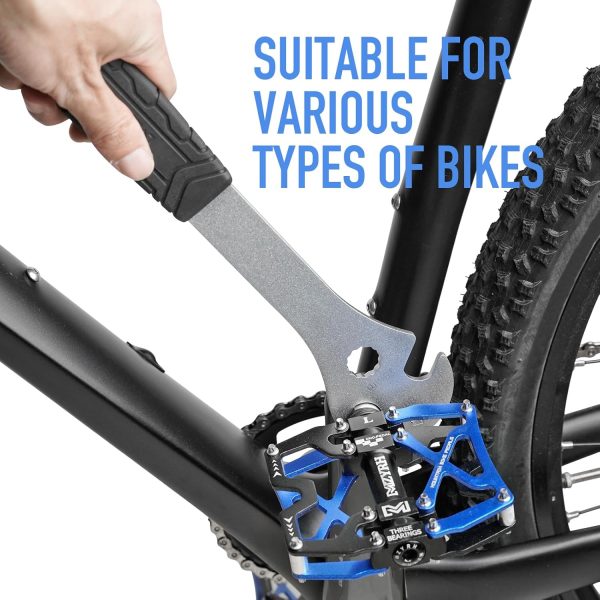 Bike Pedal Wrench,Long Handle Bicycle Pedal Removal Tool Spanner for Road - Image 4