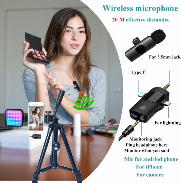 for iPhone Vlogging Kit, Vlogging Kit for Andriod Phone with Two Tripods - Image 3