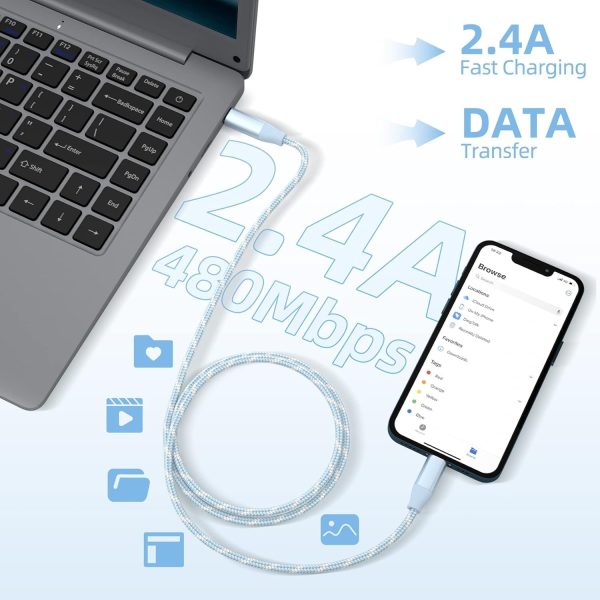 USB C to Lightning Cable 3 Pack 6FT Apple MFi Certified iPhone Fast Charger - Image 6