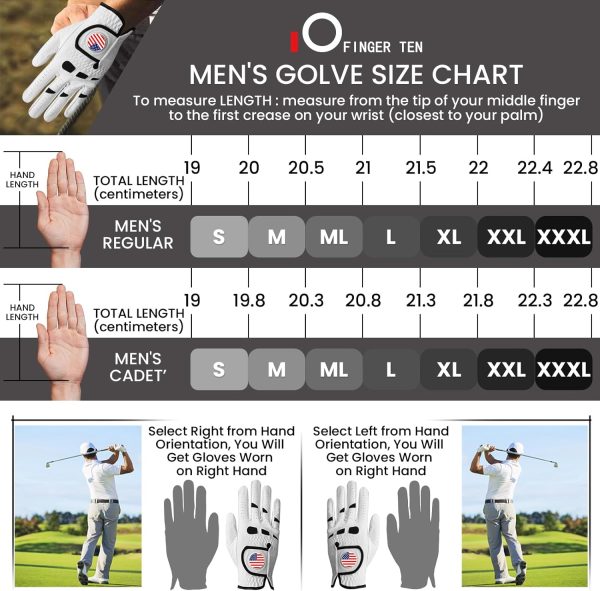 Amy Sport Golf Gloves Men Left Hand Right Handed Golfer 3 Pack with Ball - Image 6