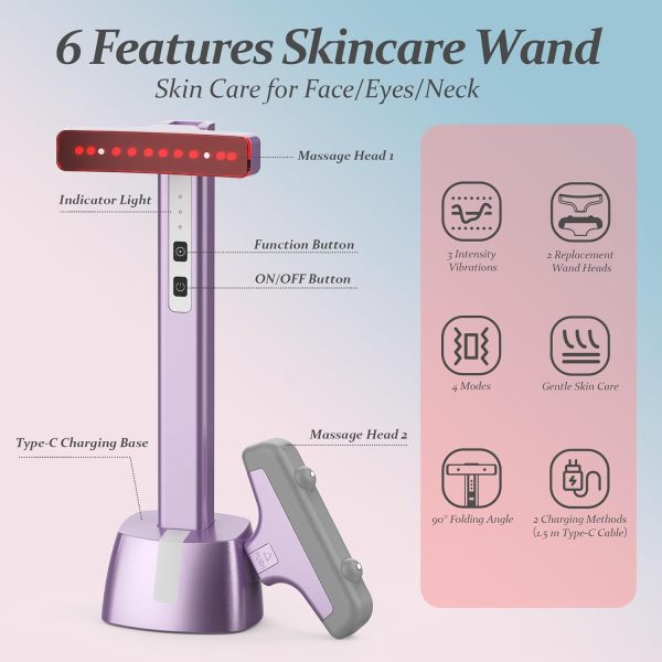 Red Light Therapy for Face, Eyes and Neck, Red Light Therapy Wand, 7 Color - Image 2
