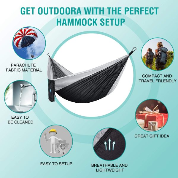 Hammock Camping, Portable Single/Double Hammocks for Outdoor Hiking Travel - Image 5