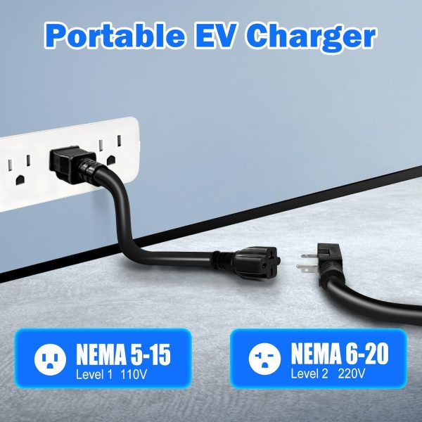 Level 1& Level 2 EV Charger for SEA J1772 EVs, 16Amp 110-240V,17ft Cable, - Image 3