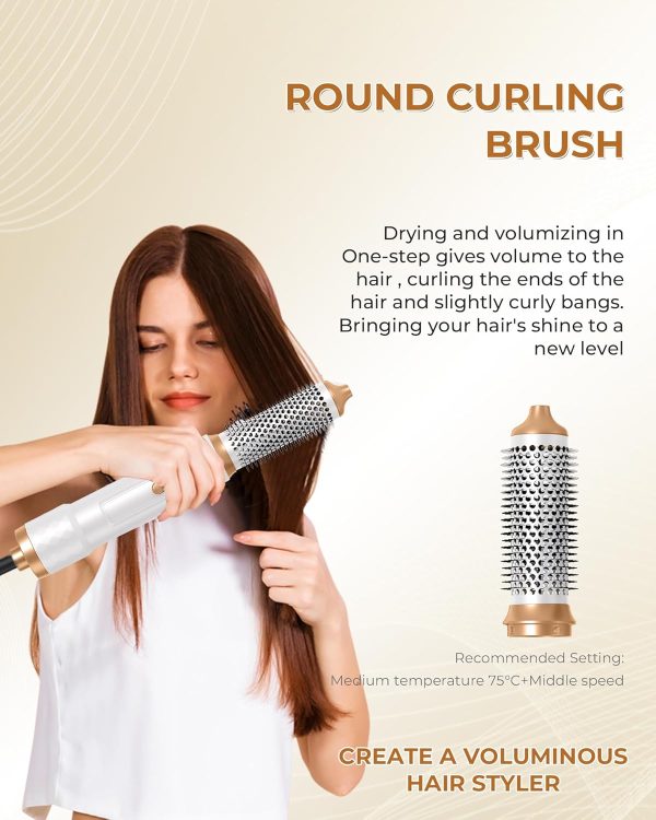 Hair Dryer Brush,6 in 1 Blow Dryer Brush Ionic Hair Dryer,Hair Curler Hair - Image 6