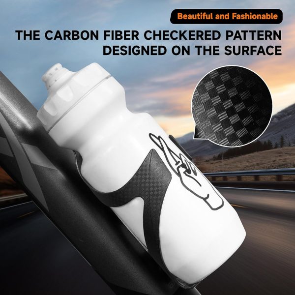 Bike Water Bottle Holder Plastic Carbon Fiber Water Bottle Cage Cages for - Image 5