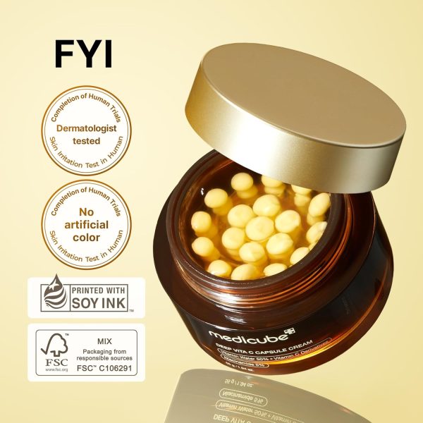 Medicube Deep Vitamin C Golden Capsule Face Moisturizer - Liposome Capsules - Image 3