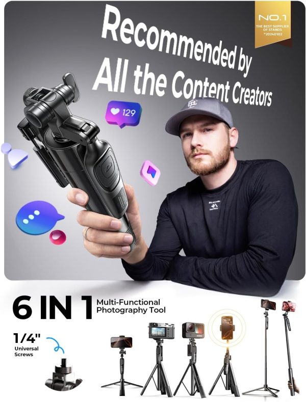 LISEN Selfie Stick for iPhone fit iPhone Tripod Stand for iPhone Tripod for - Image 2